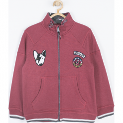 Bluza. Czerwone bluzy chłopięce rozpinane ROCK U, z bawełny, z długim rękawem, długie. Za 89,90 zł.