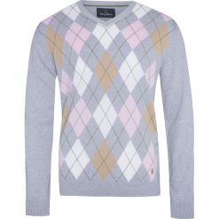 Sweter CONTE OF FLORENCE MERRICK. Szare swetry męskie Conte of Florence, bez wzorów, z bawełny, eleganckie, z włoskim kołnierzykiem, bez kaptura. W wyprzedaży za 312,00 zł.