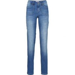 Dżinsy ze stretchem STRAIGHT bonprix niebieski. Niebieskie boyfriendy damskie bonprix. Za 89,99 zł.