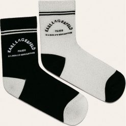 Karl Lagerfeld - Skarpetki (2-pack). Czarne skarpetki damskie KARL LAGERFELD, bez wzorów, z bawełny. Za 239,90 zł.