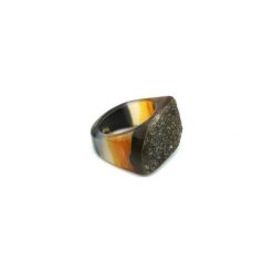 InspiRING Druza Agatu Kawa rozmiar 10. Brązowe pierścionki damskie marki Brazi druse jewelry, z agatem, z brązu. Za 270,00 zł.