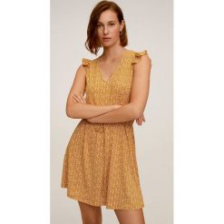 Mango - Sukienka Gala. Żółte sukienki damskie Mango, na co dzień, xl, bez wzorów, z elastanu, casualowe, bez kołnierzyka, bez rękawów, mini, rozkloszowane. W wyprzedaży za 49,90 zł.