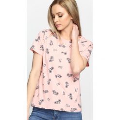 Różowy T-shirt Brooklyn Baby. Czerwone bluzki damskie marki Born2be, l. Za 19,99 zł.