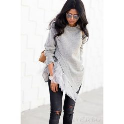 Sweter MELANY GREY. Szare bluzy damskie uniwersalny. W wyprzedaży za 69,00 zł.