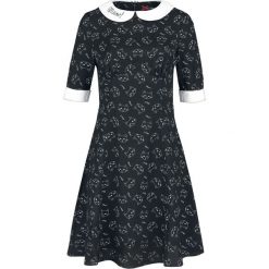 Hell Bunny Matou Mini Dress Sukienka czarny. Sukienki małe czarne marki Hell Bunny, xs, z aplikacjami, z dekoltem na plecach. Za 224,90 zł.