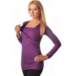Tunika ciążowa KRAYA LILA. Fioletowe tuniki damskie Tunika ciążowa KRAYA LILA, xl, bez wzorów, bez kołnierzyka, moda ciążowa, bez rękawów. W wyprzedaży za 19,00 zł.
