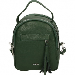 Plecak - 156-002-O VER. Szare plecaki damskie Venezia, ze skóry. Za 249,00 zł.