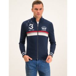 Sweter La Martina OMS310 YW025. Niebieskie swetry męskie La Martina, xxl, bez wzorów, klasyczne, z klasycznym kołnierzykiem, bez kaptura. W wyprzedaży za 469,00 zł.