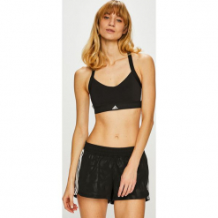 Adidas Performance - Biustonosz. Brązowe biustonosze sportowe adidas Performance, z aplikacjami, z elastanu. Za 149,90 zł.