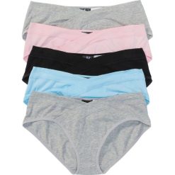 Figi bonprix jasnoszary melanż - jasnoróżowy - niebieski - czarny. Szare majtki damskie bonprix, w paski. Za 49,95 zł.