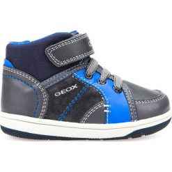 Wysokie trampki New Flick. Szare buty sportowe dziewczęce marki Geox, z materiału. Za 302,36 zł.