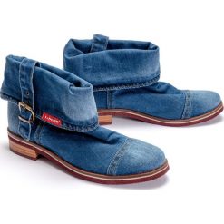LANQIER 44C0263 jeans, botki damskie. Botki damskie Lanqier, z jeansu, na niskim obcasie, na obcasie, bez zapięcia. Za 259,90 zł.
