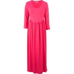 Sukienki: Sukienka shirtowa z rękawami 3/4 bonprix różowy hibiskus