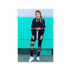 Bluzy męskie: CZARNA BLUZA Z ROZCIĘCIAMI