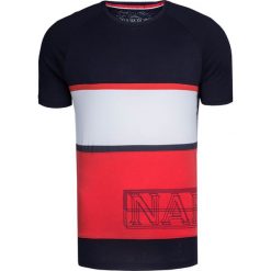 T-shirt NAPAPIJRI SAFI. Czerwone t-shirty męskie Napapijri, w paski, z bawełny, z okrągłym kołnierzem. W wyprzedaży za 136,00 zł.