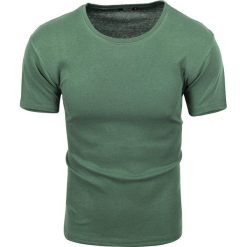 Koszulka męska t-shirt gładki zielony Recea. Zielone koszulki męskie Recea, xl, bez wzorów, z bawełny, klasyczne, z klasycznym kołnierzykiem, bez rękawów. Za 17,99 zł.