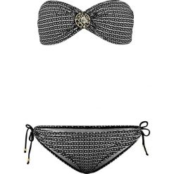 Bikini: Bikini bandeau (2 części) bonprix czarno-biały wzorzysty