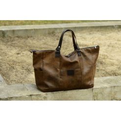 Torba podróżna Vintage. Czarne torebki klasyczne damskie marki Pakamera, bez wzorów, z tkaniny, vintage, bez dodatków. Za 240,00 zł.
