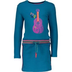Sukienka w kolorze morskim. Niebieskie sukienki dziewczęce marki Kidz-Art, mini. W wyprzedaży za 95,95 zł.