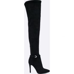 Public Desire - Kozaki. Czarne botki damskie na obcasie marki Public Desire, z materiału. W wyprzedaży za 239,90 zł.
