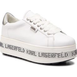 Sneakersy KARL LAGERFELD - KL61450 White Lthr. Białe półbuty damskie KARL LAGERFELD, ze skóry ekologicznej. Za 839,00 zł.