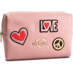 Kosmetyczka LOVE MOSCHINO - JC5300PP17LJ0600 Rosa. Różowe kosmetyczki męskie Love Moschino, bez wzorów, ze skóry ekologicznej. W wyprzedaży za 249,00 zł.