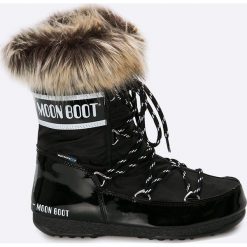 Moon Boot - Śniegowce Monaco. Czarne śniegowce damskie marki Moon Boot, z materiału, na sznurówki. W wyprzedaży za 579,90 zł.