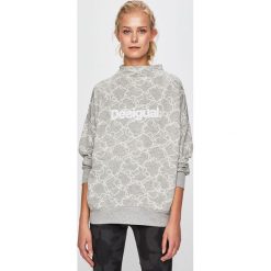 Desigual Sport - Bluza. Szare bluzy sportowe damskie marki Desigual Sport, s, z nadrukiem, z elastanu, bez rękawów, bez kaptura. Za 279,90 zł.
