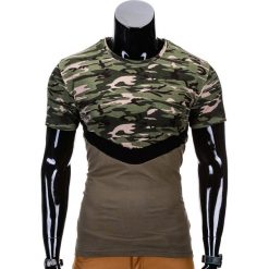 T-shirty męskie: T-SHIRT MĘSKI BEZ NADRUKU S756 – ZIELONY