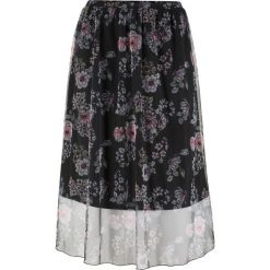 Spódnica siatkowa w kwiaty bonprix czarno-różowy z nadrukiem. Czarne spódniczki damskie bonprix, z nadrukiem. Za 69,99 zł.