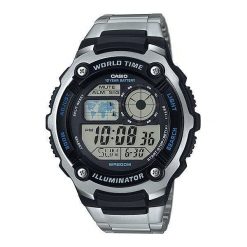 Zegarek Casio Męski AE-2100WD-1AVEF WR200 LED srebrny. Szare zegarki męskie CASIO, srebrne. Za 199,00 zł.