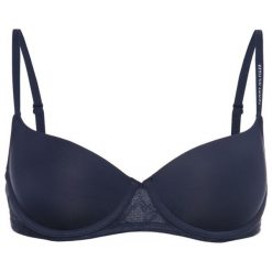 Biustonosz z fiszbiną TOMMY HILFIGER Balconette UW0UW01833. Niebieskie biustonosze TOMMY HILFIGER, bez wzorów, z elastanu. W wyprzedaży za 139,00 zł.