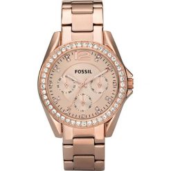 Fossil RILEY Zegarek rosegoldcoloured. Różowe zegarki damskie marki Fossil, szklane. Za 629,00 zł.