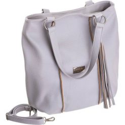 Torebka damska shopper worek A4 Badura szara - szary. Szare torby damskie na zakupy Badura, bez wzorów, ze skóry ekologicznej, z breloczkiem. Za 249,99 zł.