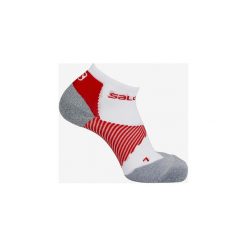 Salomon Speed Support Skarpetki Czerwony Szary. Szare skarpetki męskie Salomon, bez wzorów, z elastanu. Za 111,95 zł.