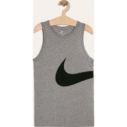 Nike Kids - Top dziecięce 122-170 cm. Szare t-shirty chłopięce Nike Kids, z nadrukiem, z bawełny, bez rękawów. W wyprzedaży za 59,90 zł.