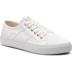 Tenisówki GANT - Zoee 18538442 Bright White G290. Białe półbuty damskie GANT, bez wzorów, z gumy, bez zapięcia. W wyprzedaży za 209,00 zł.