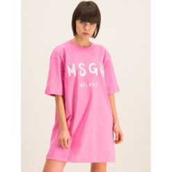 Sukienka codzienna MSGM 2841MDA68 207298. Różowe sukienki damskie MSGM, na co dzień, m, bez wzorów, z bawełny, bez kołnierzyka, bez rękawów, proste. W wyprzedaży za 379,00 zł.