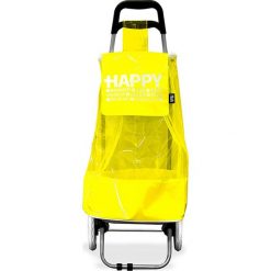 Shopper bag damskie: Wózek zakupowy w kolorze żółto-czarnym – 35,5 x 95 x 32,5 cm