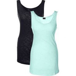 Topy damskie: Top (2 szt.) bonprix pastelowy miętowy + czarny