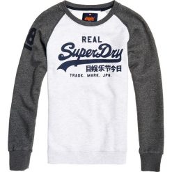 Bluza, okrągły dekolt. Białe bluzy męskie rozpinane marki Superdry, l, z bawełny, z długim rękawem, długie. Za 249,86 zł.