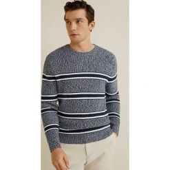 Mango Man - Sweter Quentin. Niebieskie swetry męskie marki Mango Man, s, bez wzorów, z elastanu, z okrągłym kołnierzem, bez kaptura. Za 199,90 zł.