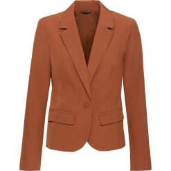 Żakiet bonprix ceglasty brązowy. Pomarańczowe żakiety damskie bonprix, bez wzorów. Za 129,99 zł.