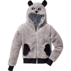 Bluza z polaru z motywem zwierzątka bonprix jasnoszary Mysz. Szare bluzy dziewczęce bonprix, z aplikacjami, z polaru, bez rękawów, bez kaptura. Za 44,99 zł.