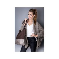 Torba duo brązowa na zamek. Pomarańczowe torebki klasyczne damskie drops, bez wzorów, z bawełny, duże, bez dodatków. Za 135,00 zł.