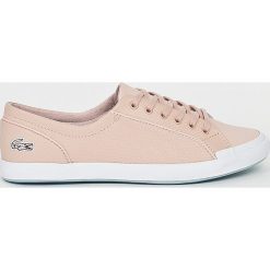 Lacoste - Tenisówki Lancelle. Różowe tenisówki damskie marki Lacoste, ze skóry, na sznurówki. W wyprzedaży za 369,90 zł.