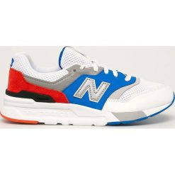 New Balance - Buty dziecięce GR997HZJ. Białe trampki chłopięce New Balance, bez wzorów, ze skóry, sportowe, na sznurówki. W wyprzedaży za 259,90 zł.