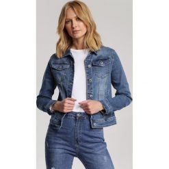 Niebieska Kurtka Adrerinda. Niebieskie kurtki damskie Renee, s, bez wzorów, z jeansu, bez kaptura. Za 119,99 zł.