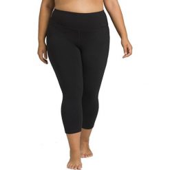 Prana Damskie 3/4 legíny Filar Capri Plus Black (rozmiar XXXL). Czarne spodnie damskie PrAna, bez wzorów, z gumy, na fitness i siłownię. W wyprzedaży za 191,00 zł.