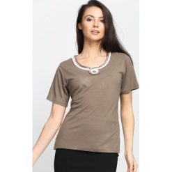 Bluzki asymetryczne: Brązowy T-shirt Swash